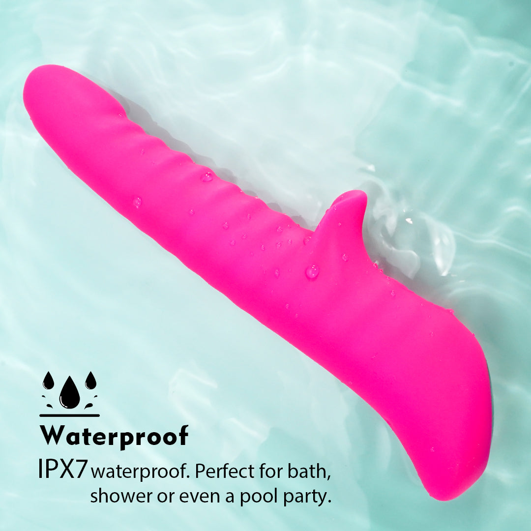 Waterproof pink silicone vibrator for sensual pleasure