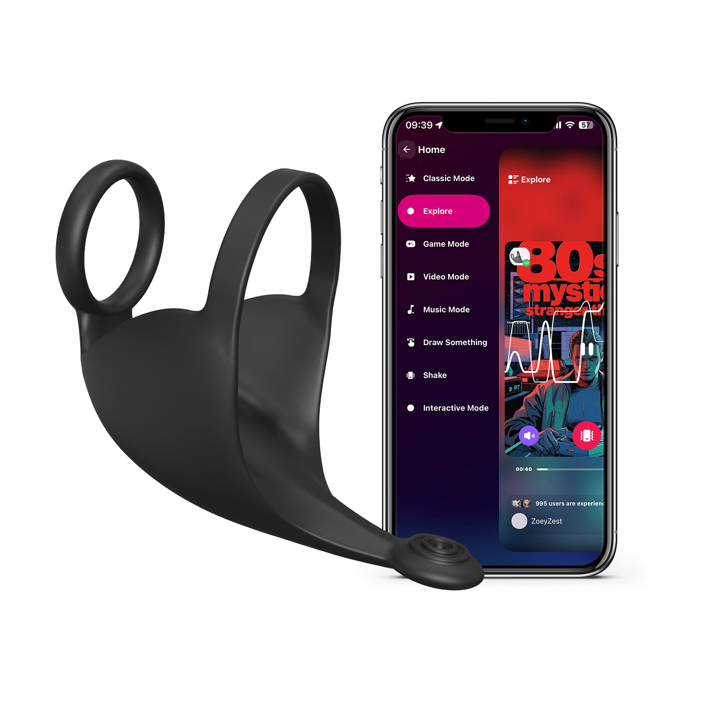 vibrating thrusting prostate massager with dual cock rings Prime Gripper Dual Cock Ring & Prostate Vibe