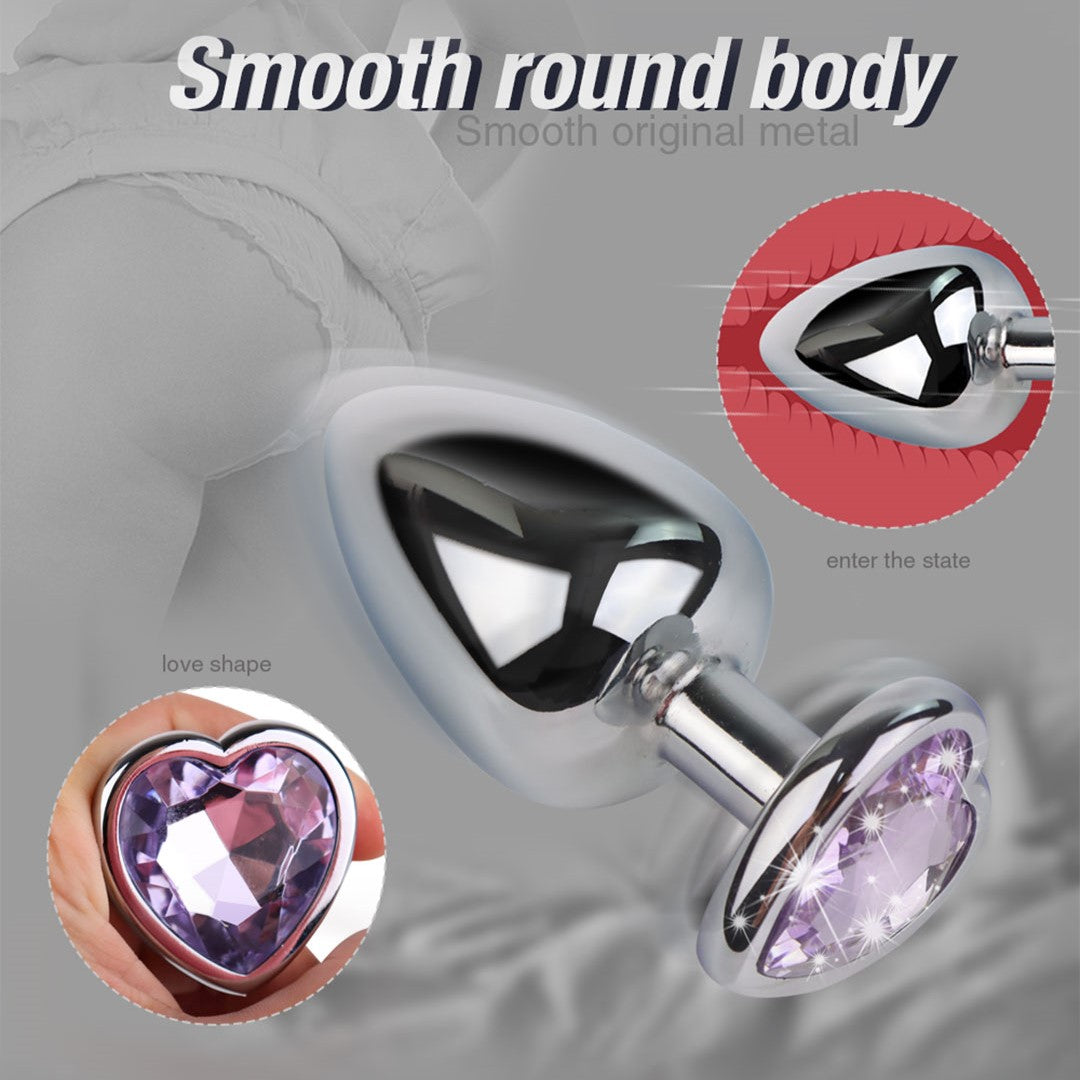 Jeweled Butt Plug Set, Smooth round body