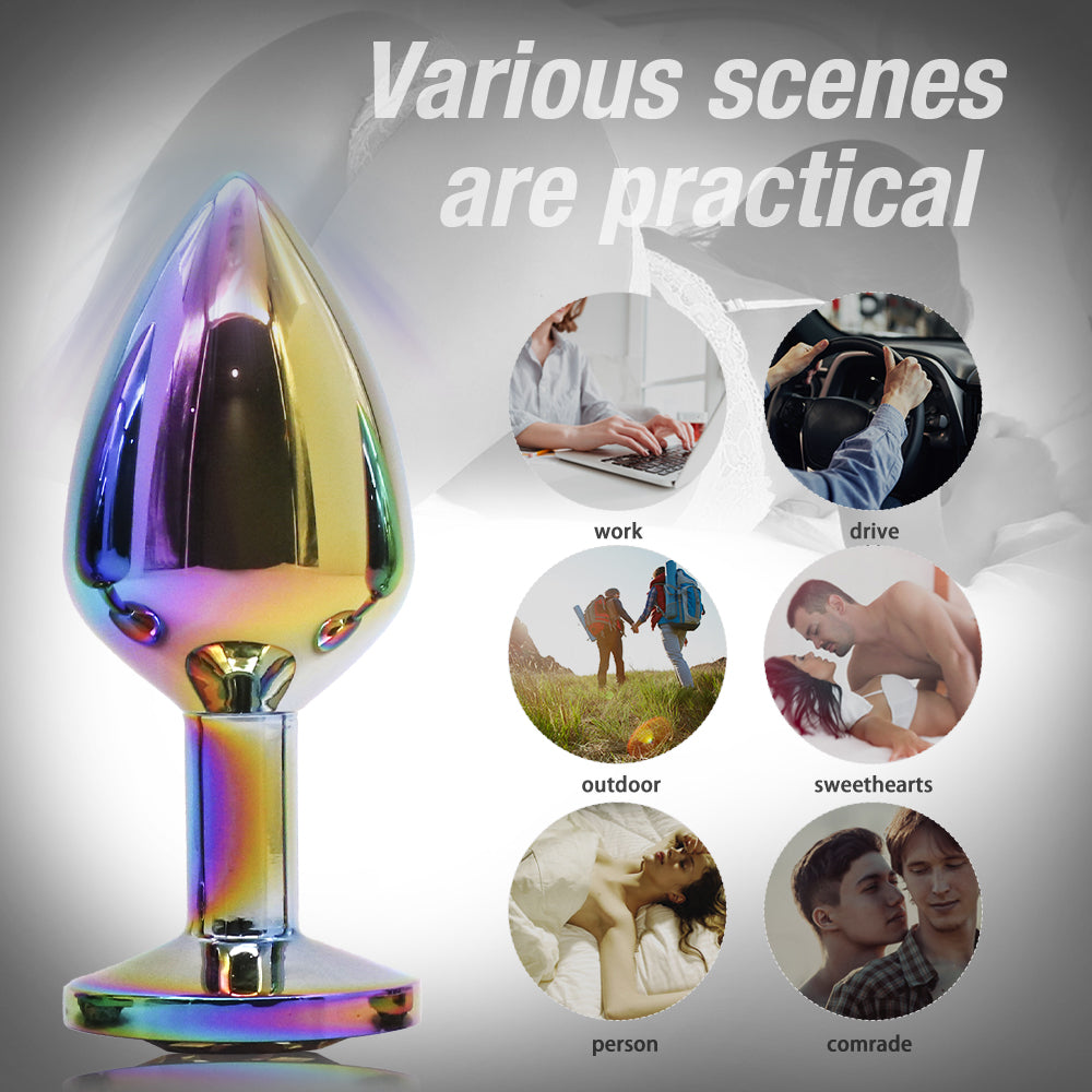 Multi-colored Felton butt plug, practical for various activities.