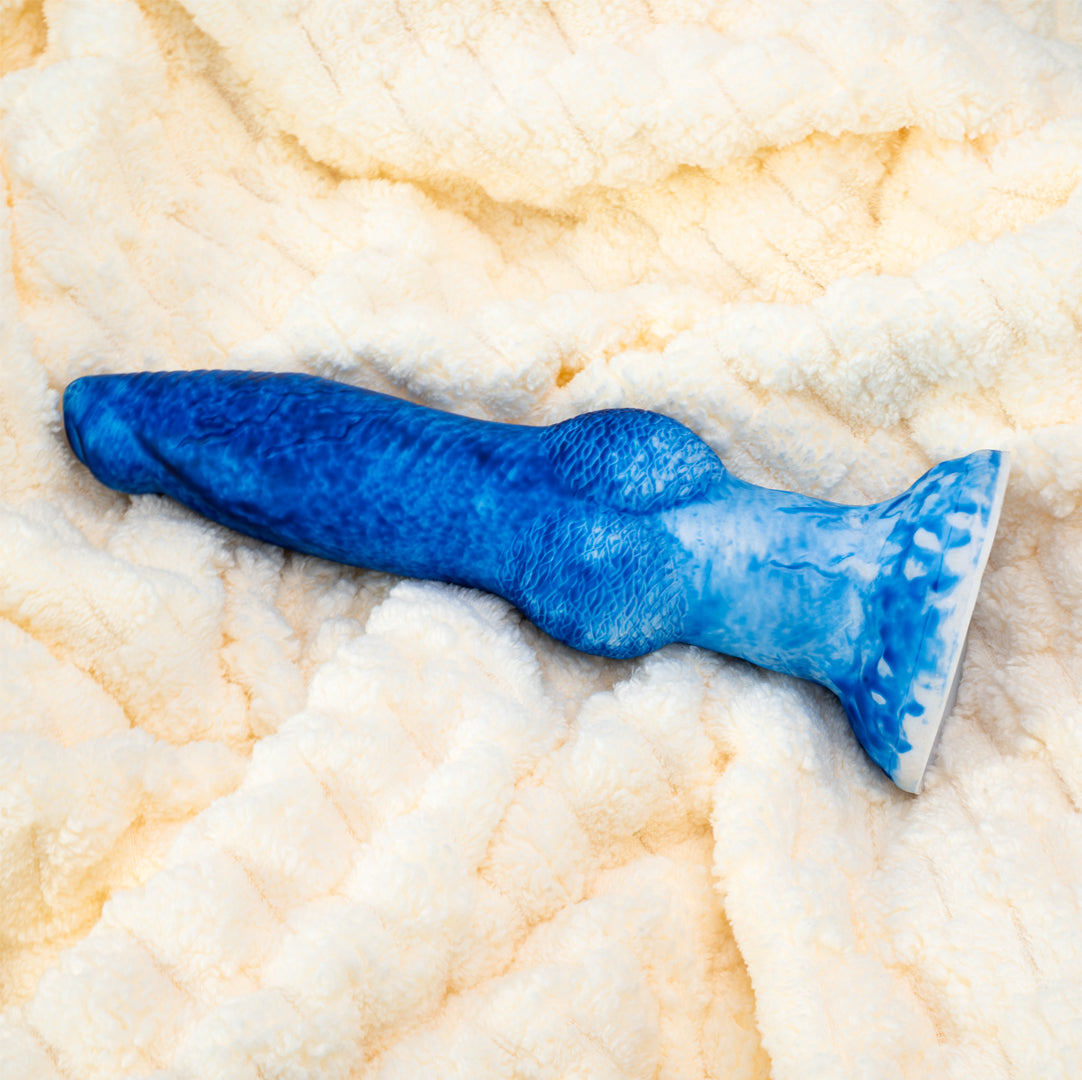 Dragon 7 Thrusting & 7 Vibrating Klein Blue Dildos 8.86 Inch