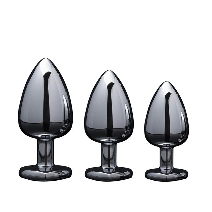Jeweled Metal Butt Plug Set | 3 Piece Anal Toys Jeweled Metal Butt Plug Set | 3 Piece Anal Toys