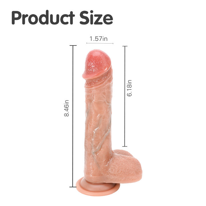 Thrill Master Dildo Product Size, 8.46 inches