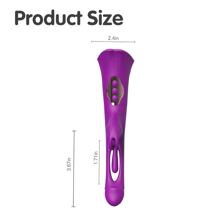 Tease Park 3-in-1 Vibrator product size details