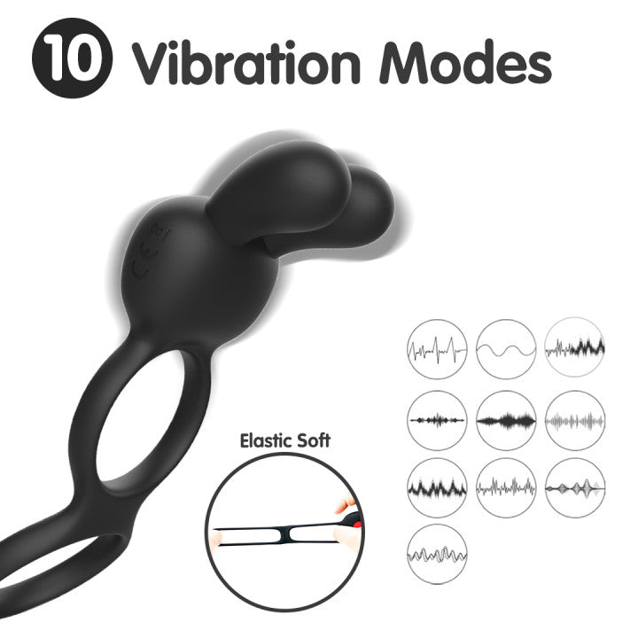 PulseBunny cock ring with 10 vibration modes