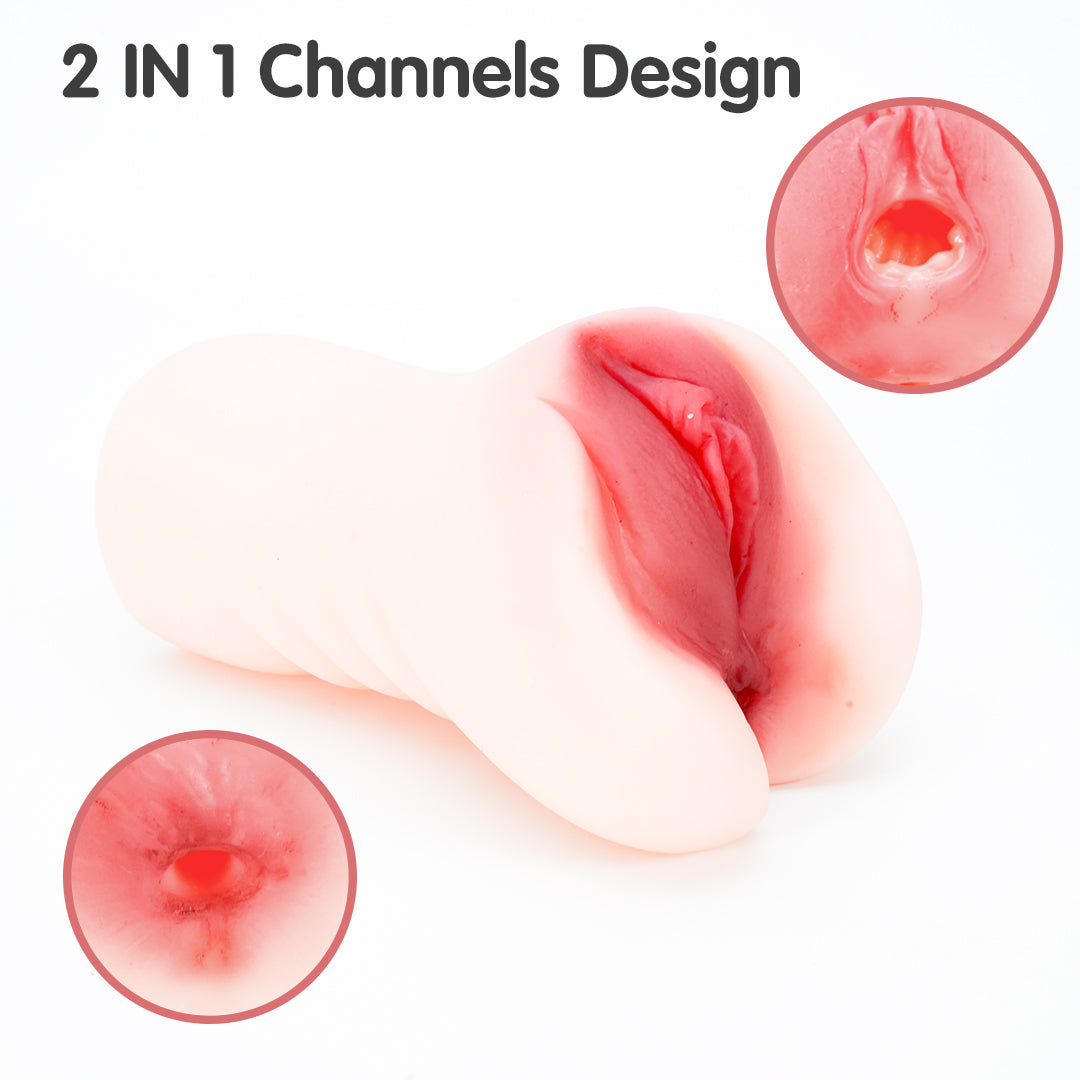 Realistic 2 in 1 vagina and ass sex toy