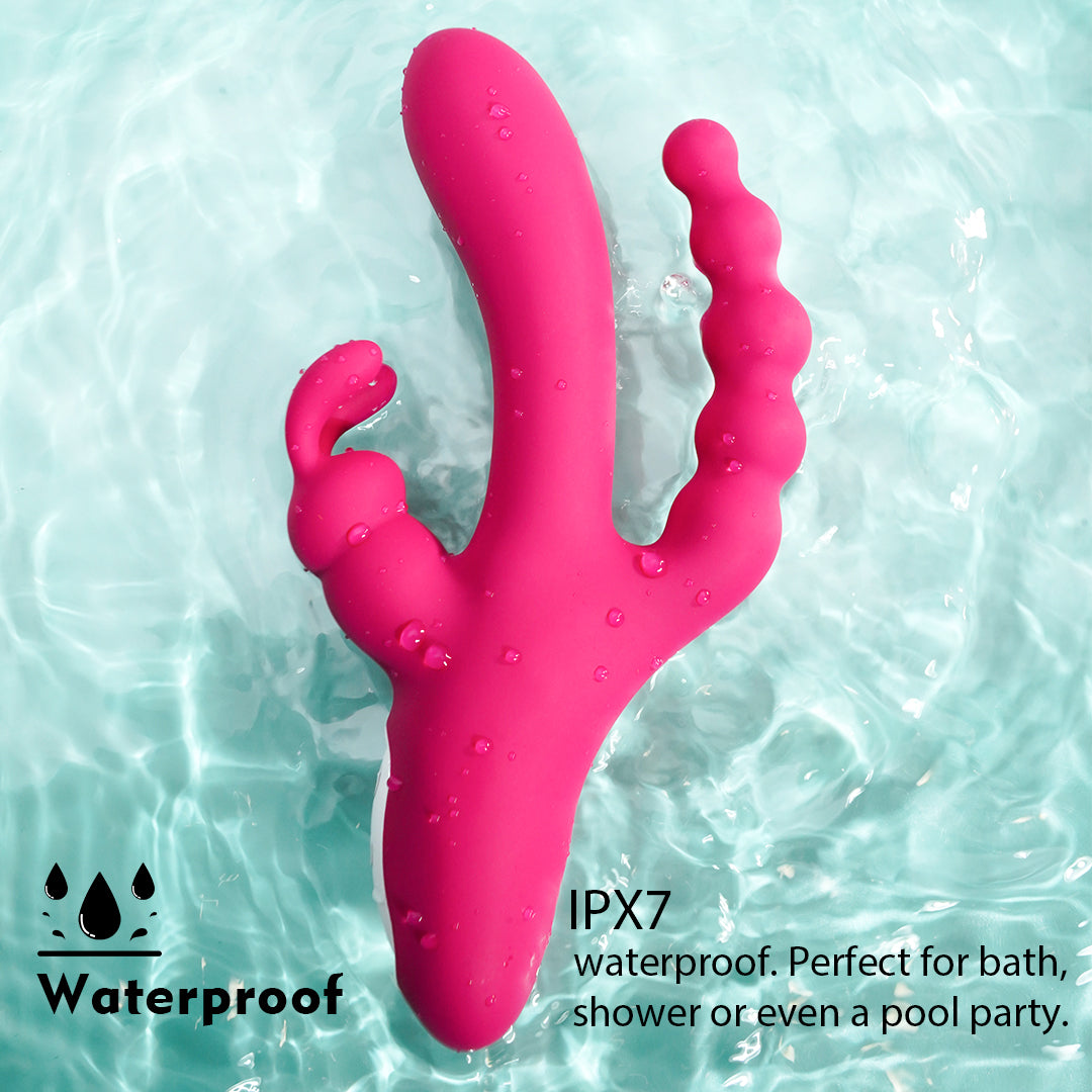 Pink waterproof vibrator, perfect for bath and shower.