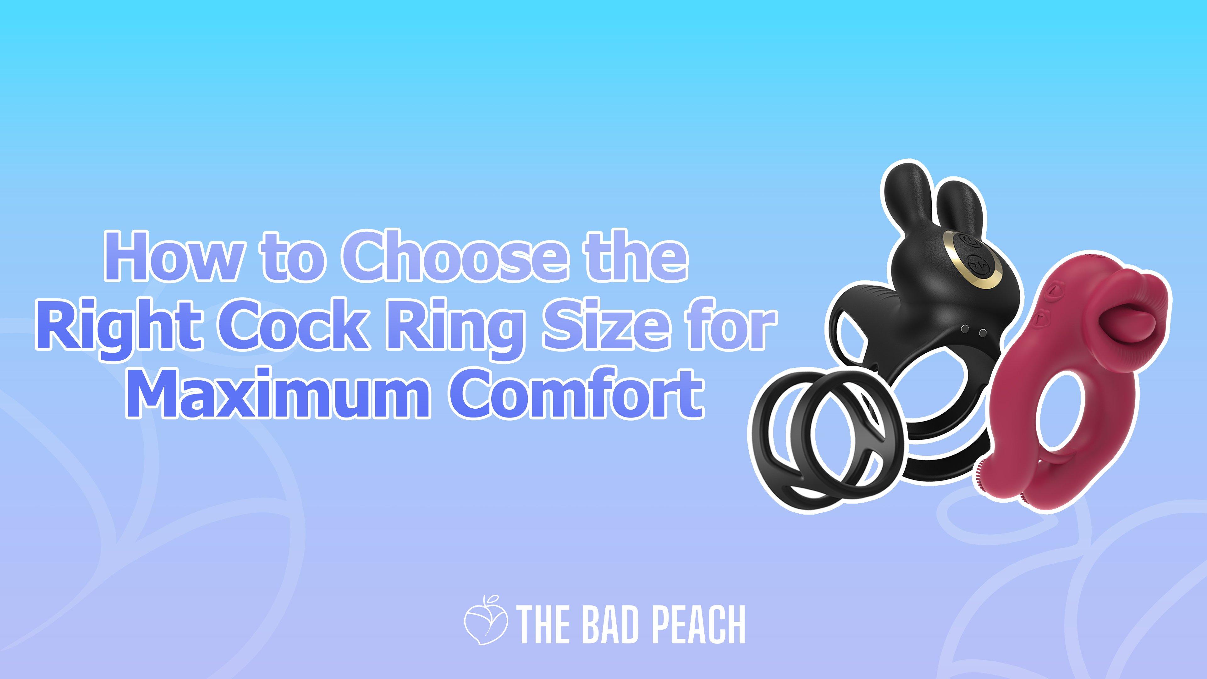 Guide to choosing the right cock ring size for comfort, featuring two adult novelty rings