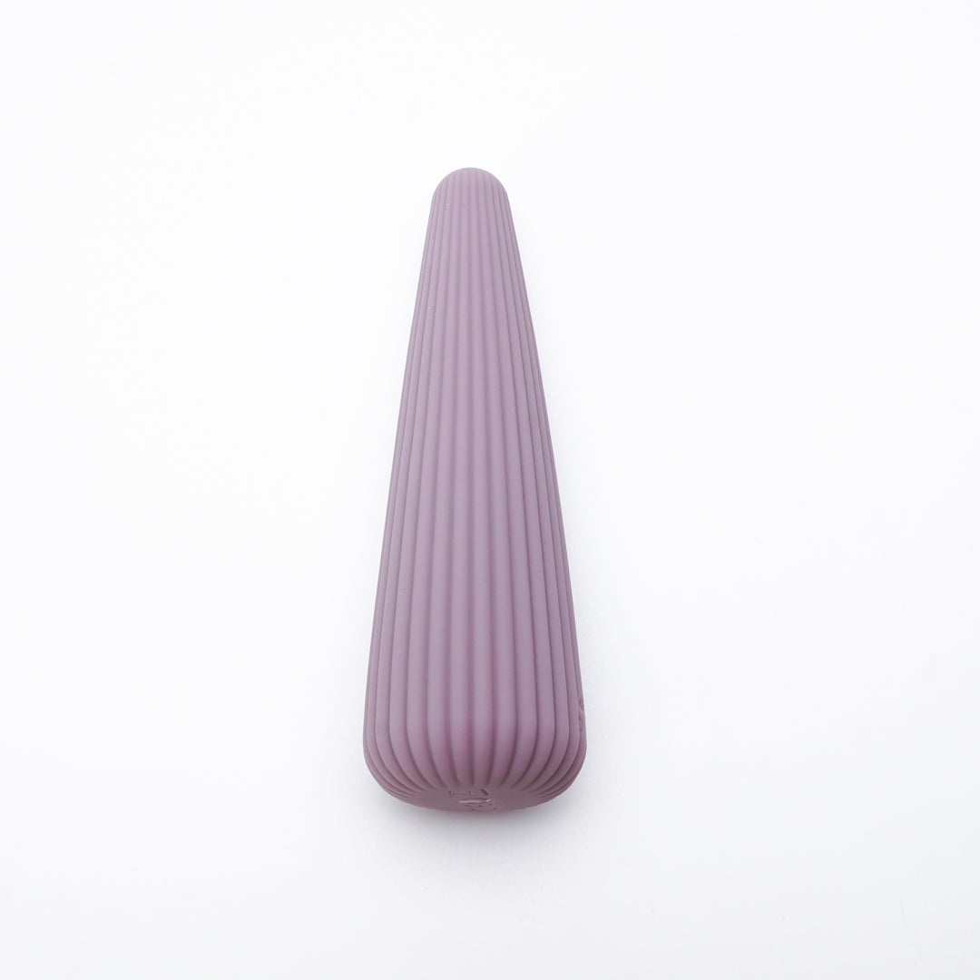 Purple ribbed mini G-spot vibrator for women, pastel colors