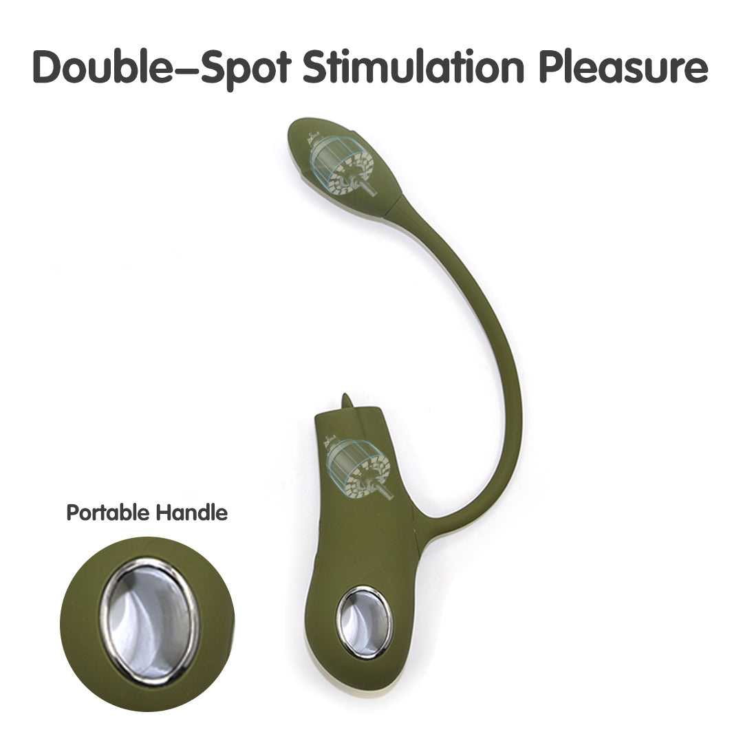 Green Tongue Licking Flirt Love Egg Vibrator, Double-Spot Stimulation Pleasure