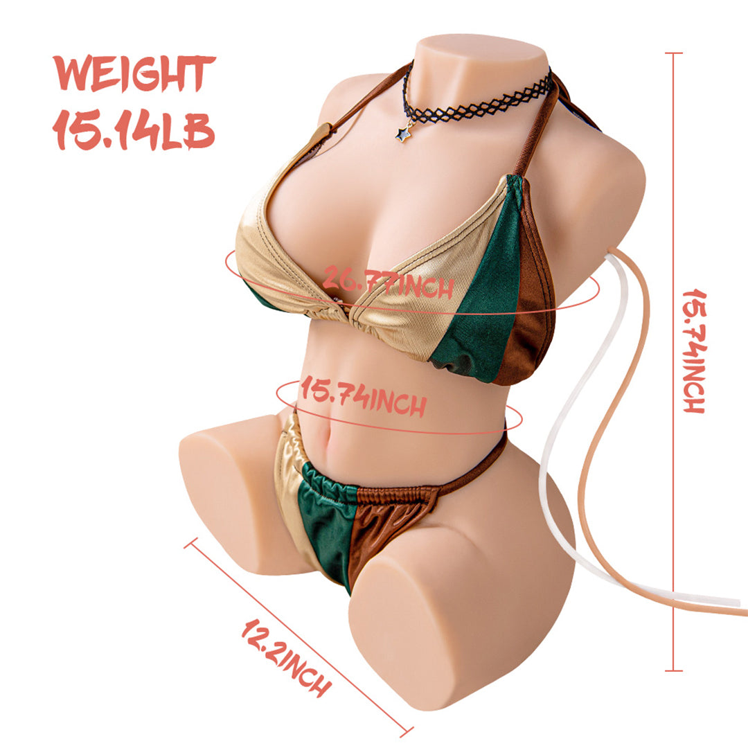 Jessie Doll Realistic Vagina and Ass Tits Suction & Vibrating Masturbator 17.19lbs