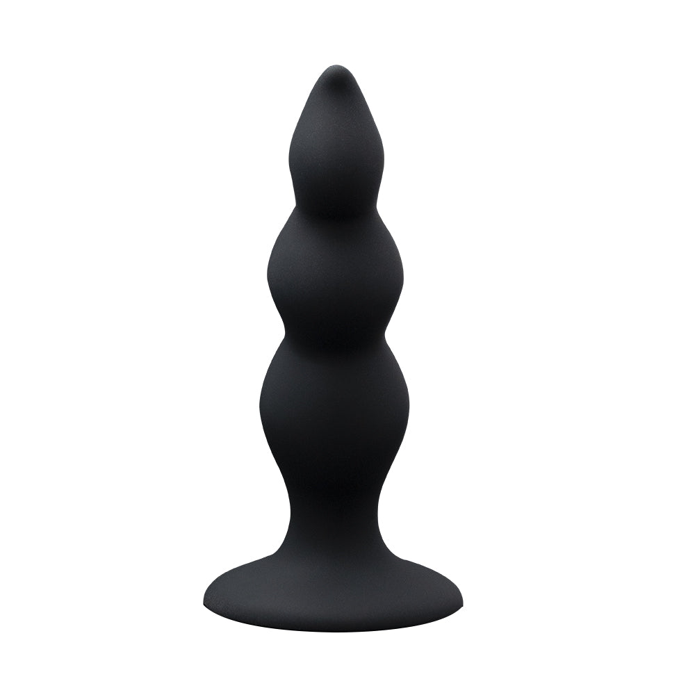 Nathan Beaded Black Anal Dildo with Suction Cup Base