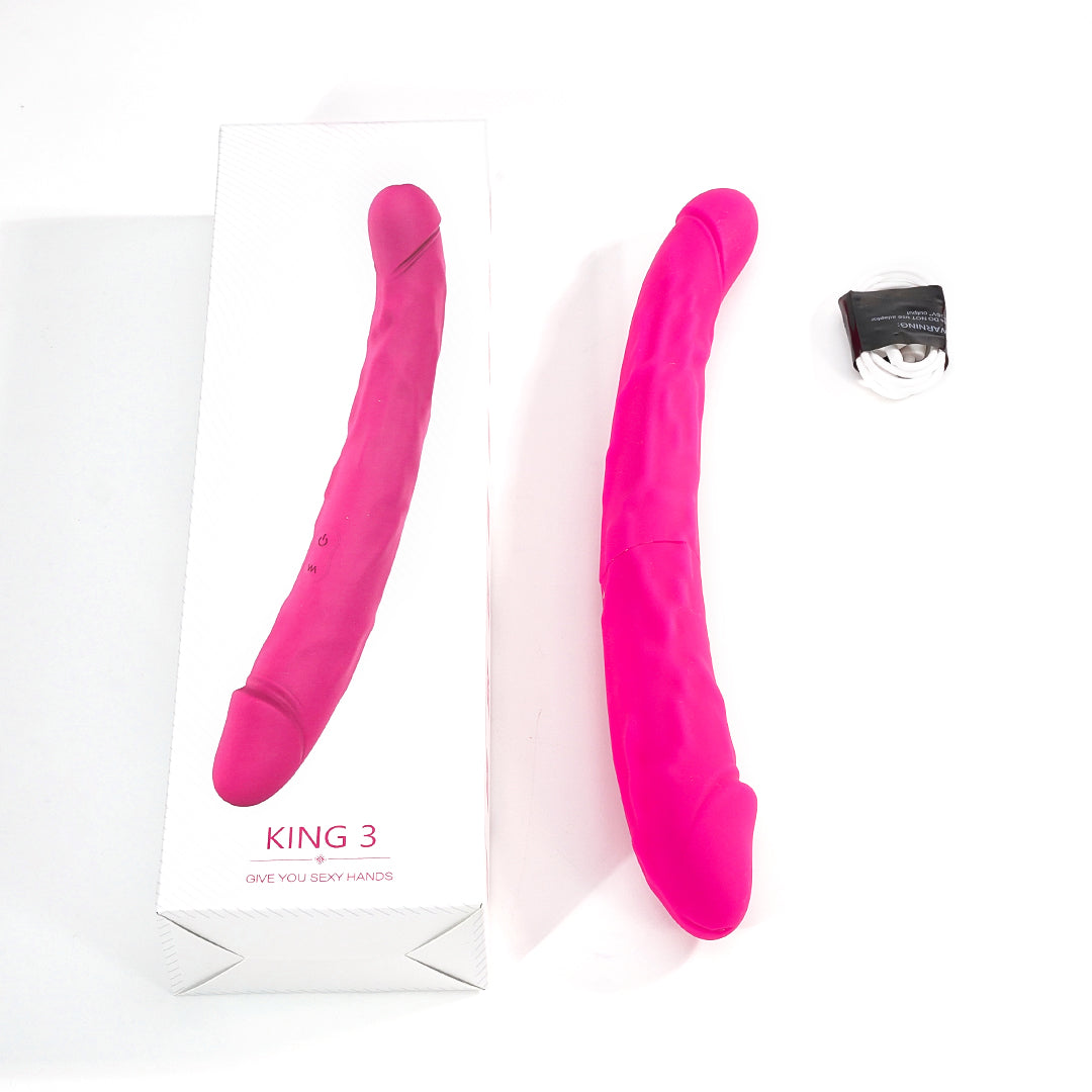 King 3-Double-Ended 12-inch Vibrating Dildo