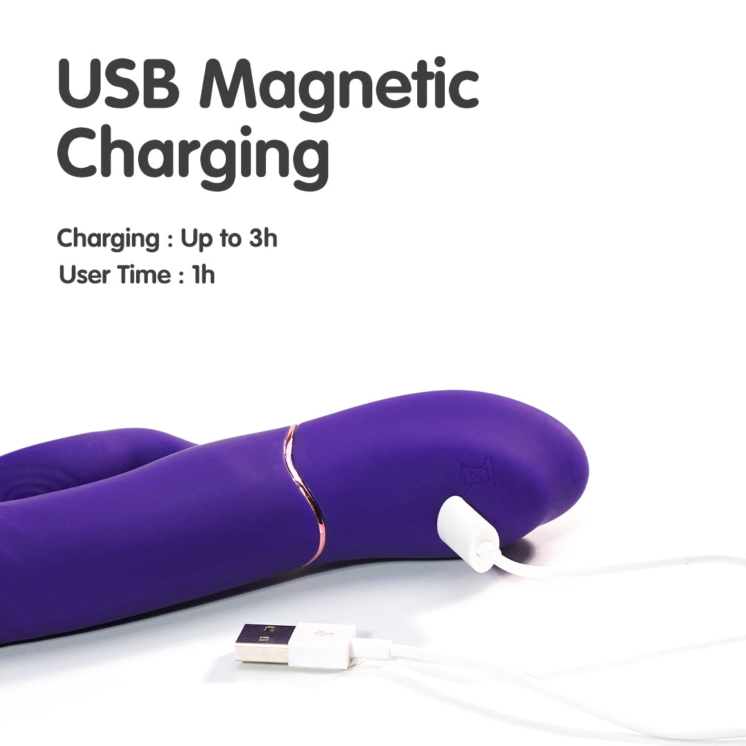 Lighters Rechargeable Thrusting Heating Rabbit Vibrator