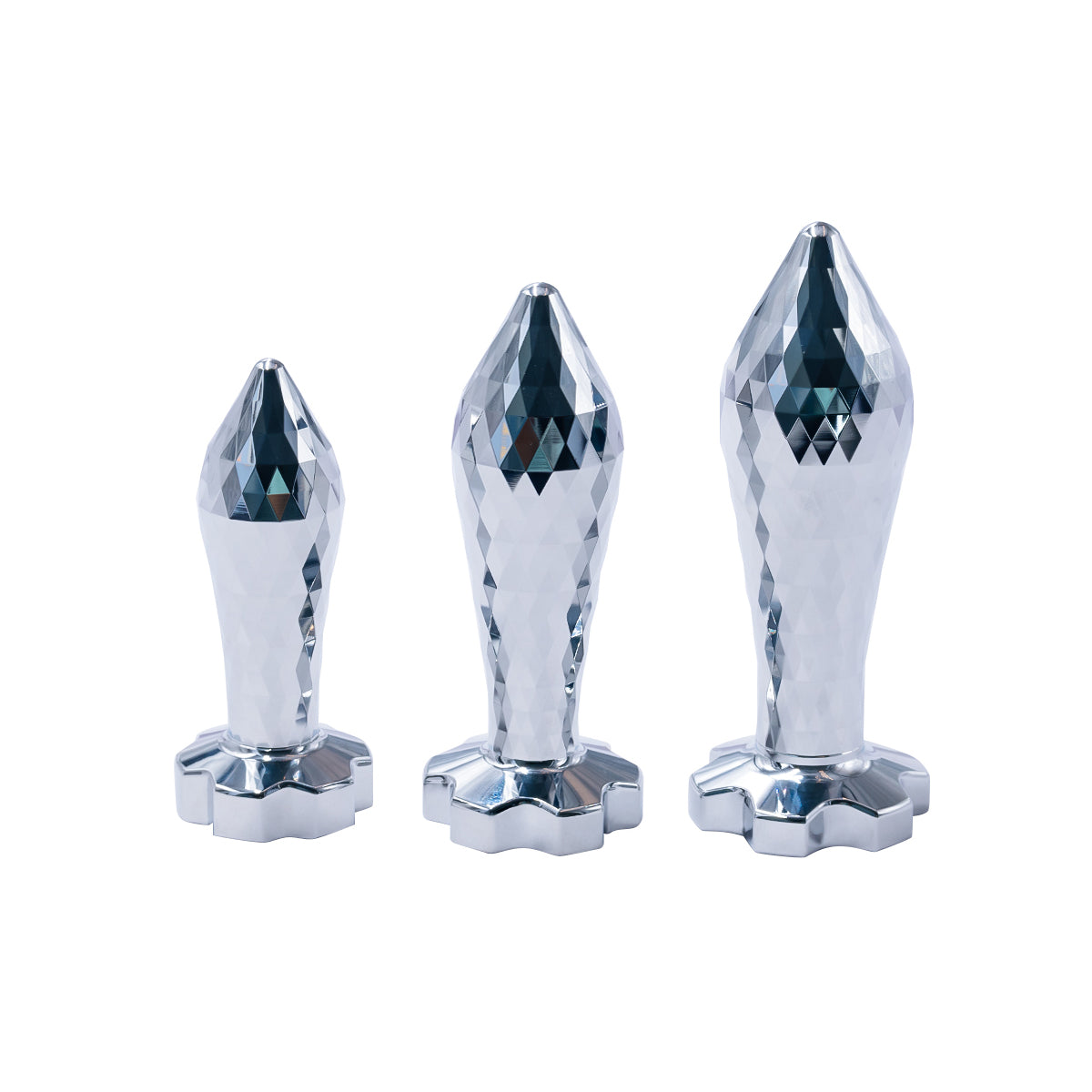 SparkSilver Diamond Rhombus Metal Butt Plug Set（3 Piece）