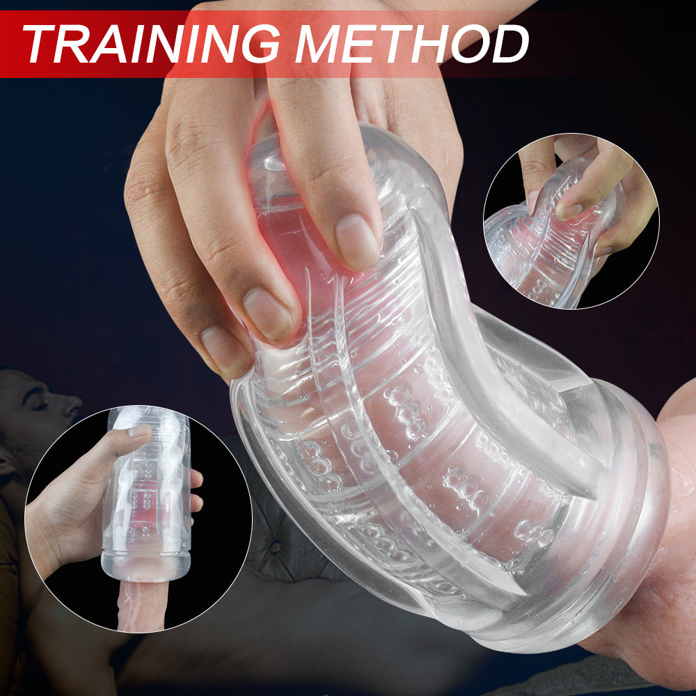 Space capsule penis masturbator training demonstration