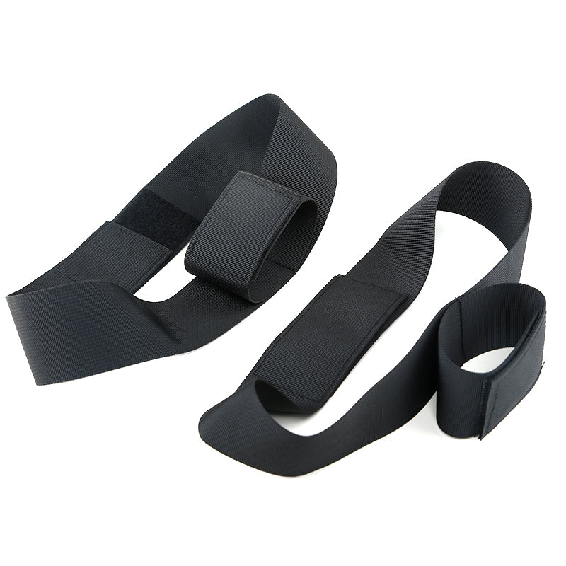 Black leg cuffs, soft restraint accessory by Bad Peach