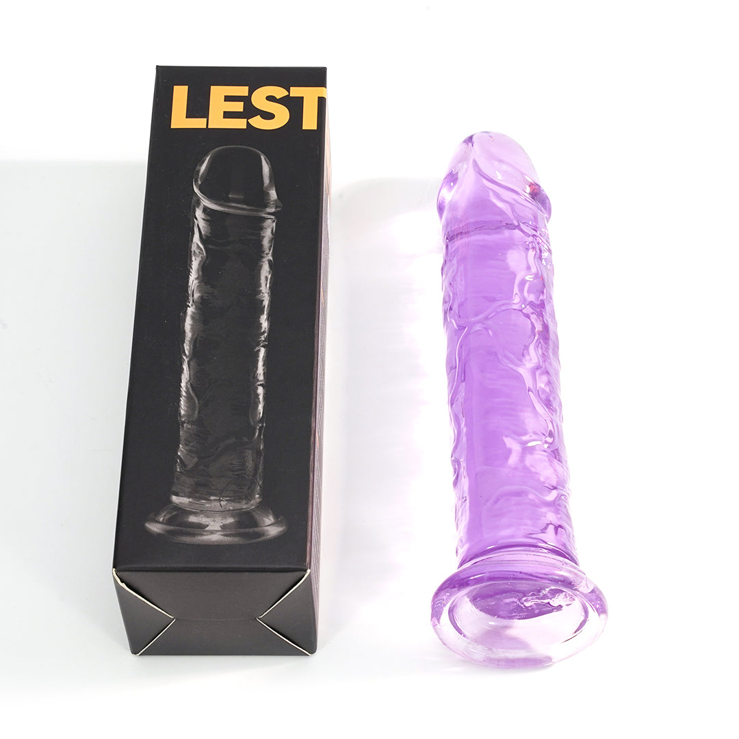 Lesfer Clear Suction Cup Dildo with packaging