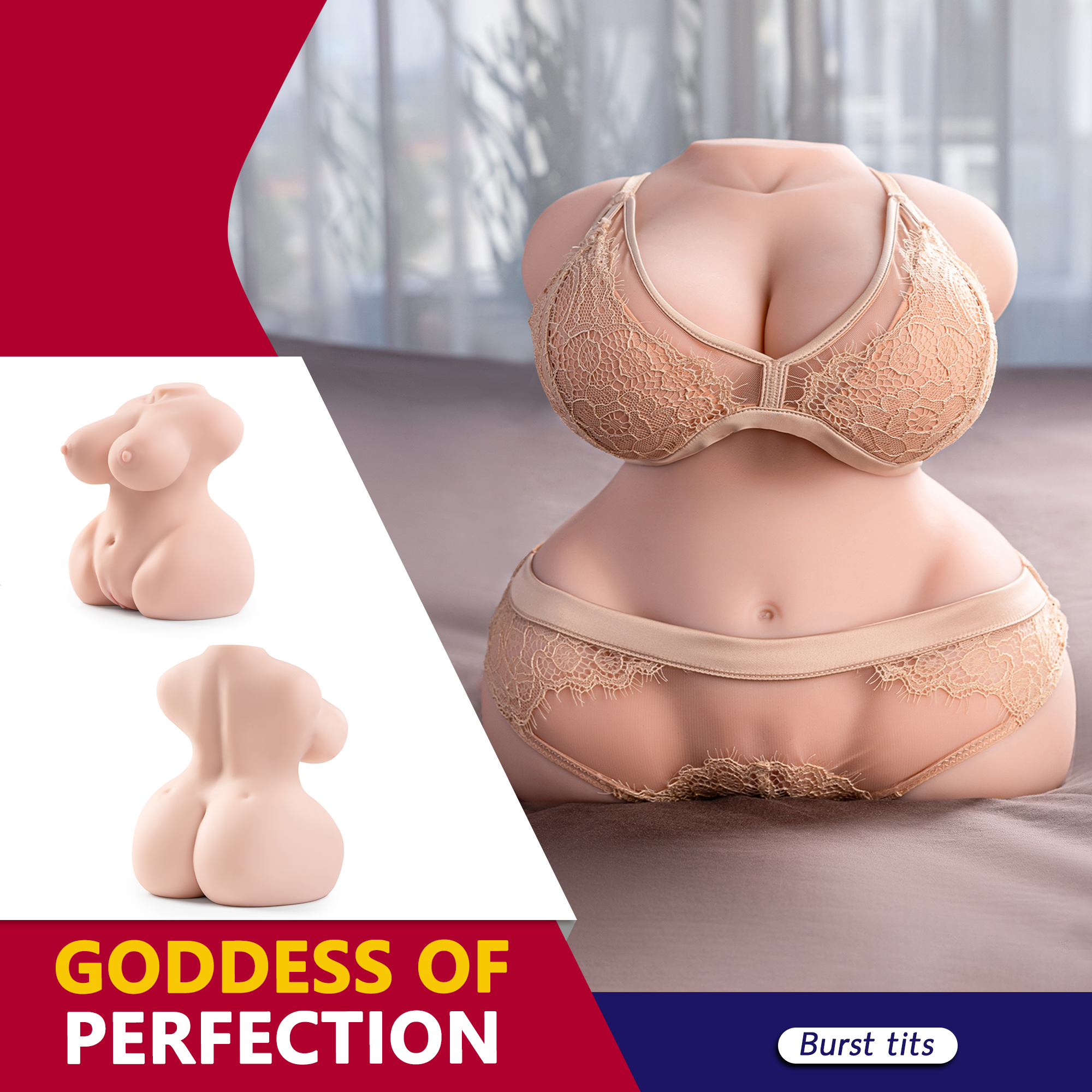 Realistic female masturbator with lingerie, Goddess of Perfection.