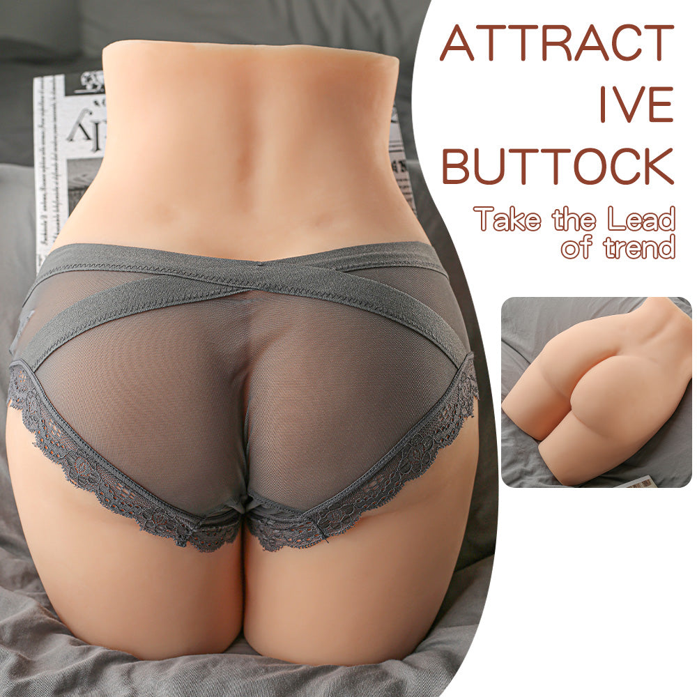 Realistic buttock masturbator with gray lace underwear