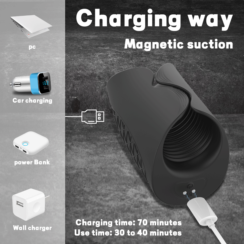 Galen Vibrating Male Masturbator - Charging options