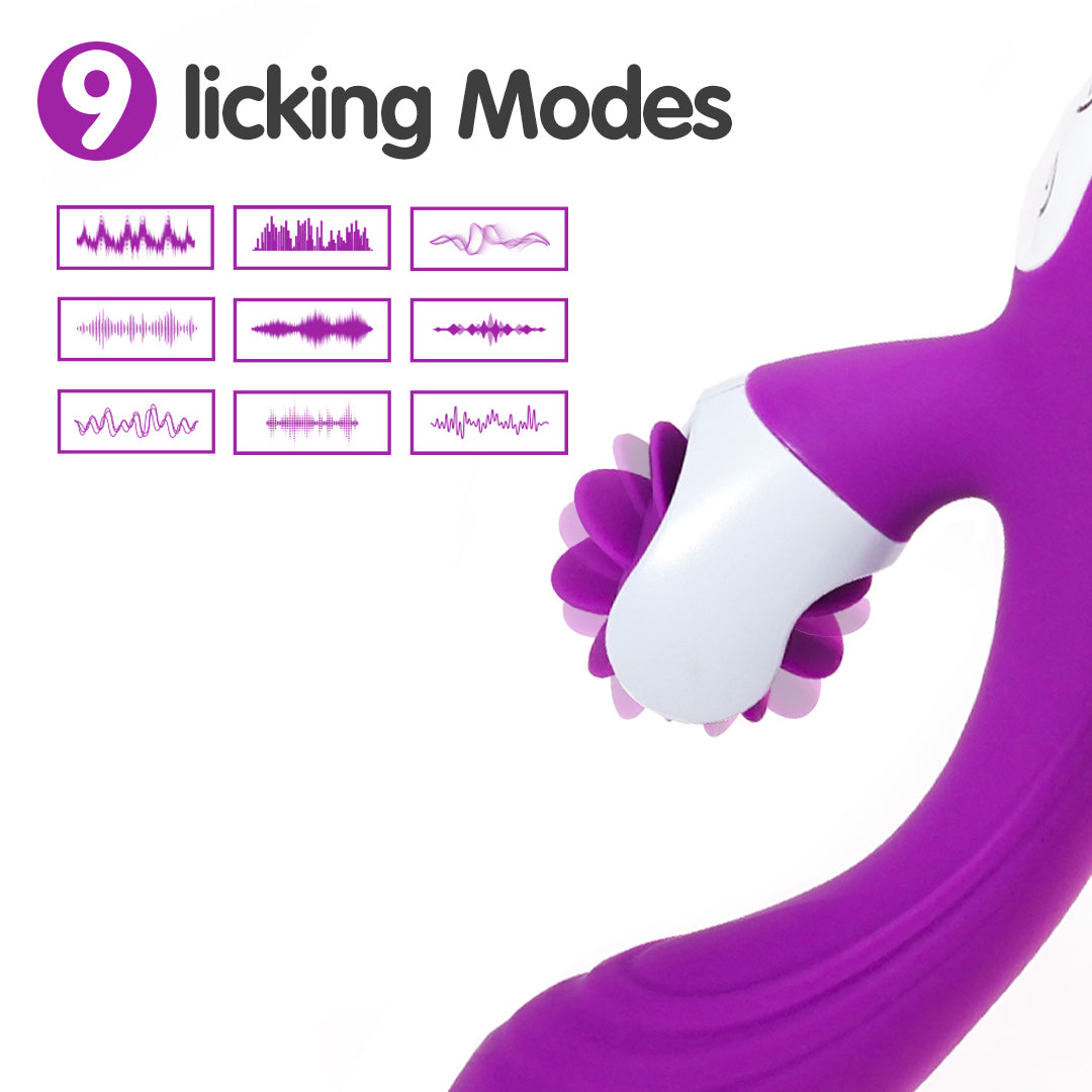 Sensation Rechargeable Silicone Rotating Rabbit Vibrator