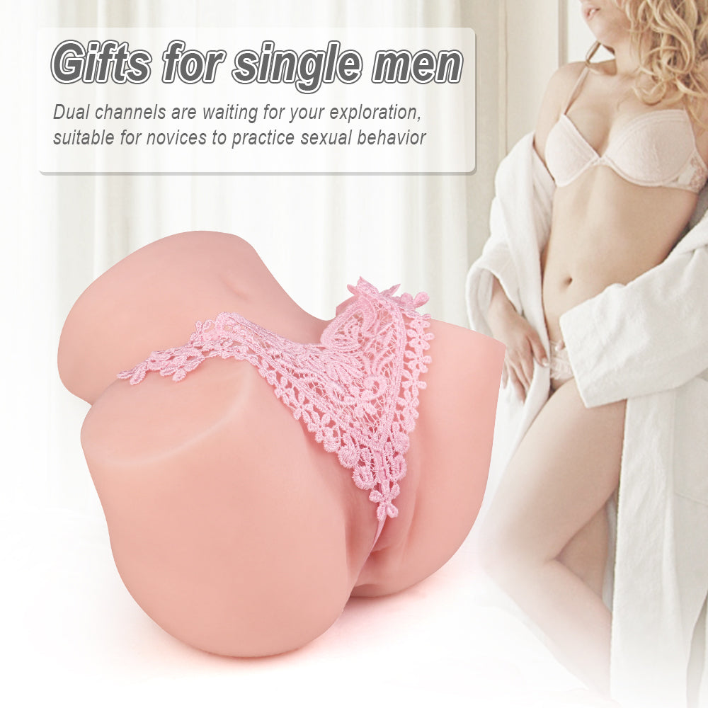 Elise Ribbed Masturbator, dual channel for men