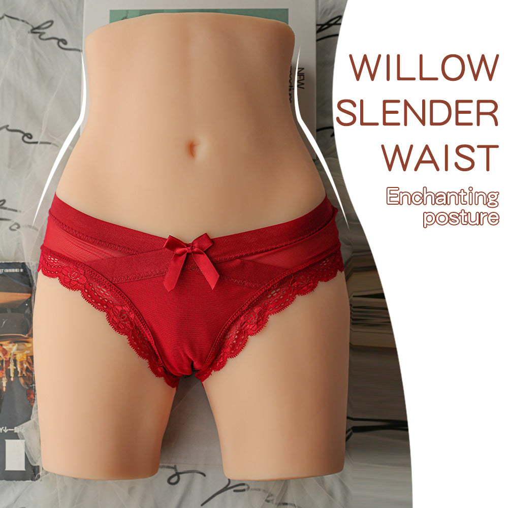Realistic masturbator doll torso in red lace underwear