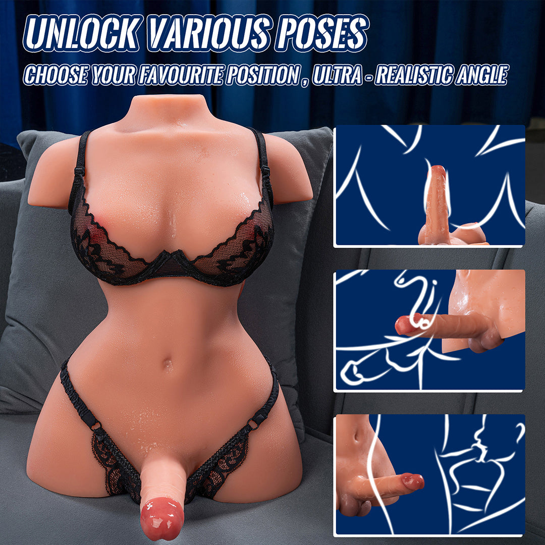 April Transsexual Real Cock and Ass Vibrating&Thrusting Masturbator 18.18lbs