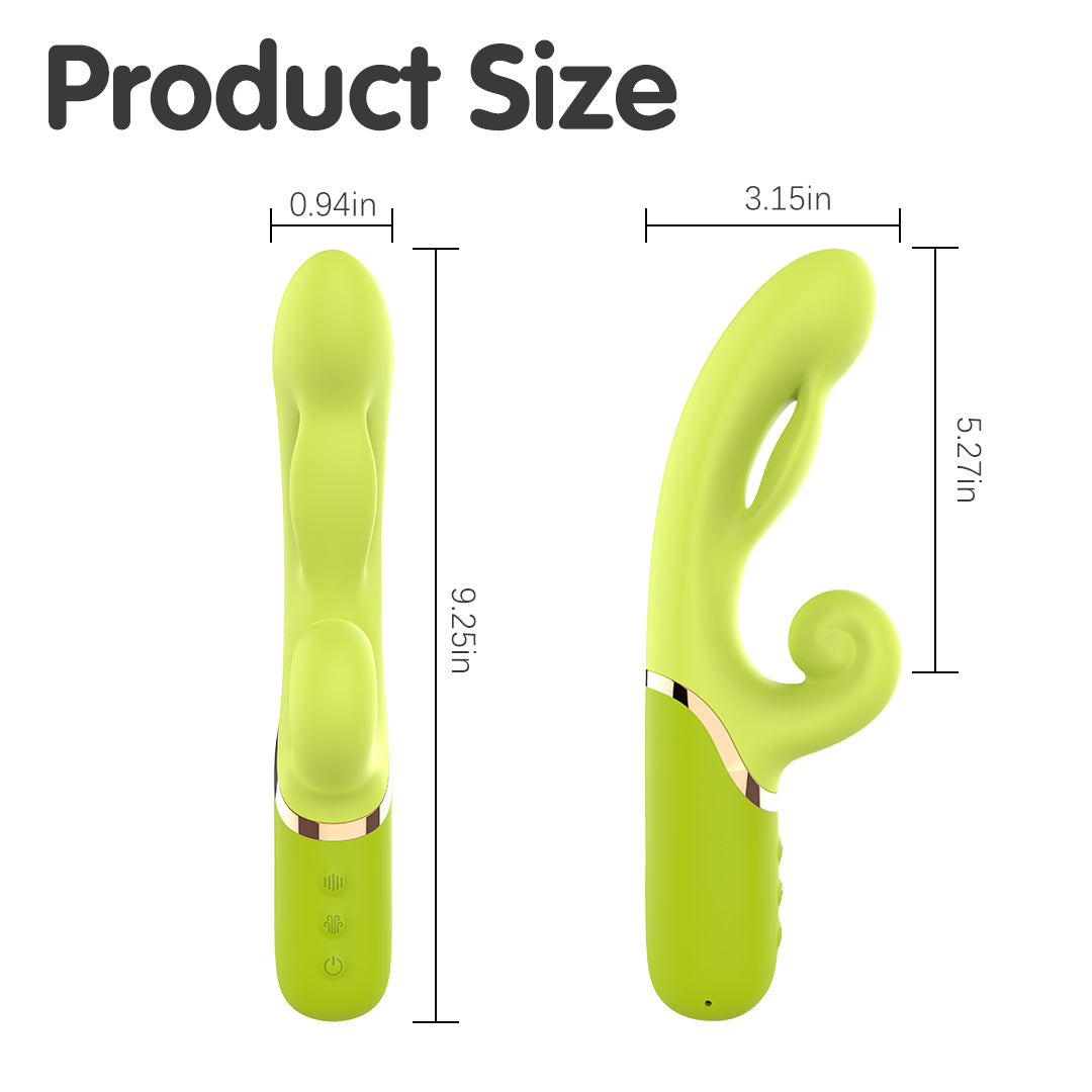 Vibrador de Conejo Recargable Hinchable para Punto G y Clítoris Green Forest