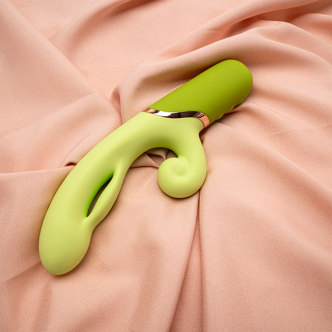 Vibrador de Conejo Recargable Hinchable para Punto G y Clítoris Green Forest