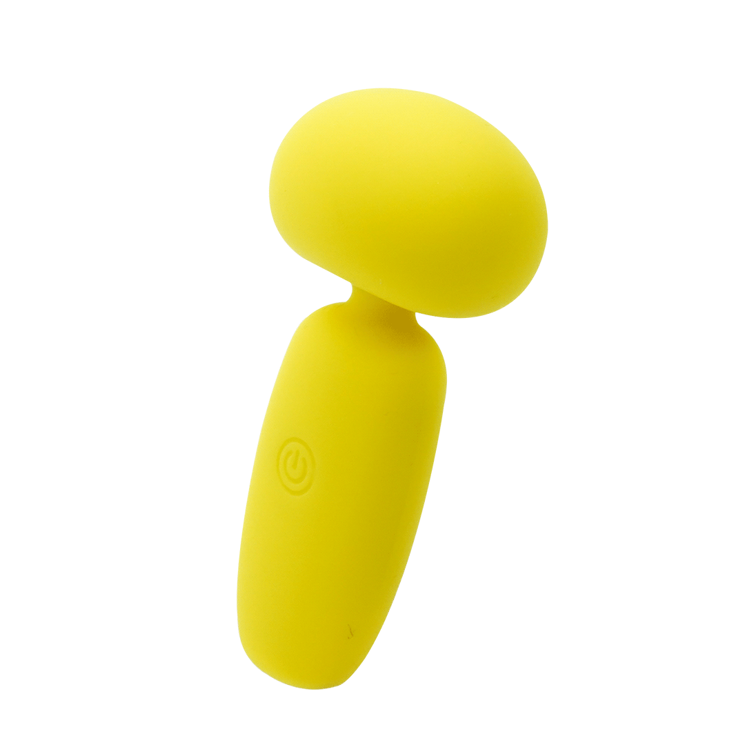 Yellow silicone wand massager for sensual wellness