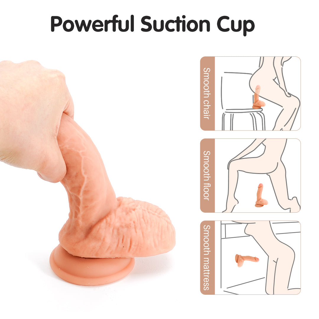 The Real Deal Dildo 7 Inch, powerful suction cup, multiple usage methods.