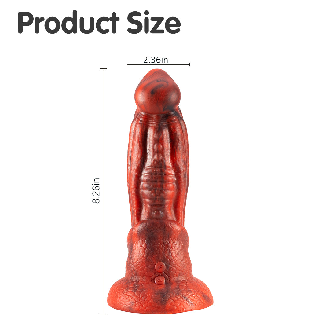 Crimson Comet Thrusting & Vibrating Dildos 8.2 Inch