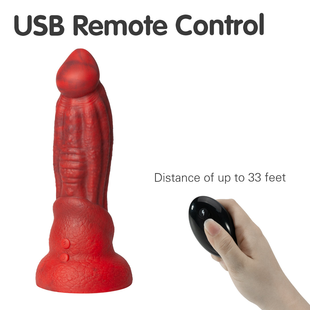 Crimson Comet Thrusting & Vibrating Dildos 8.2 Inch