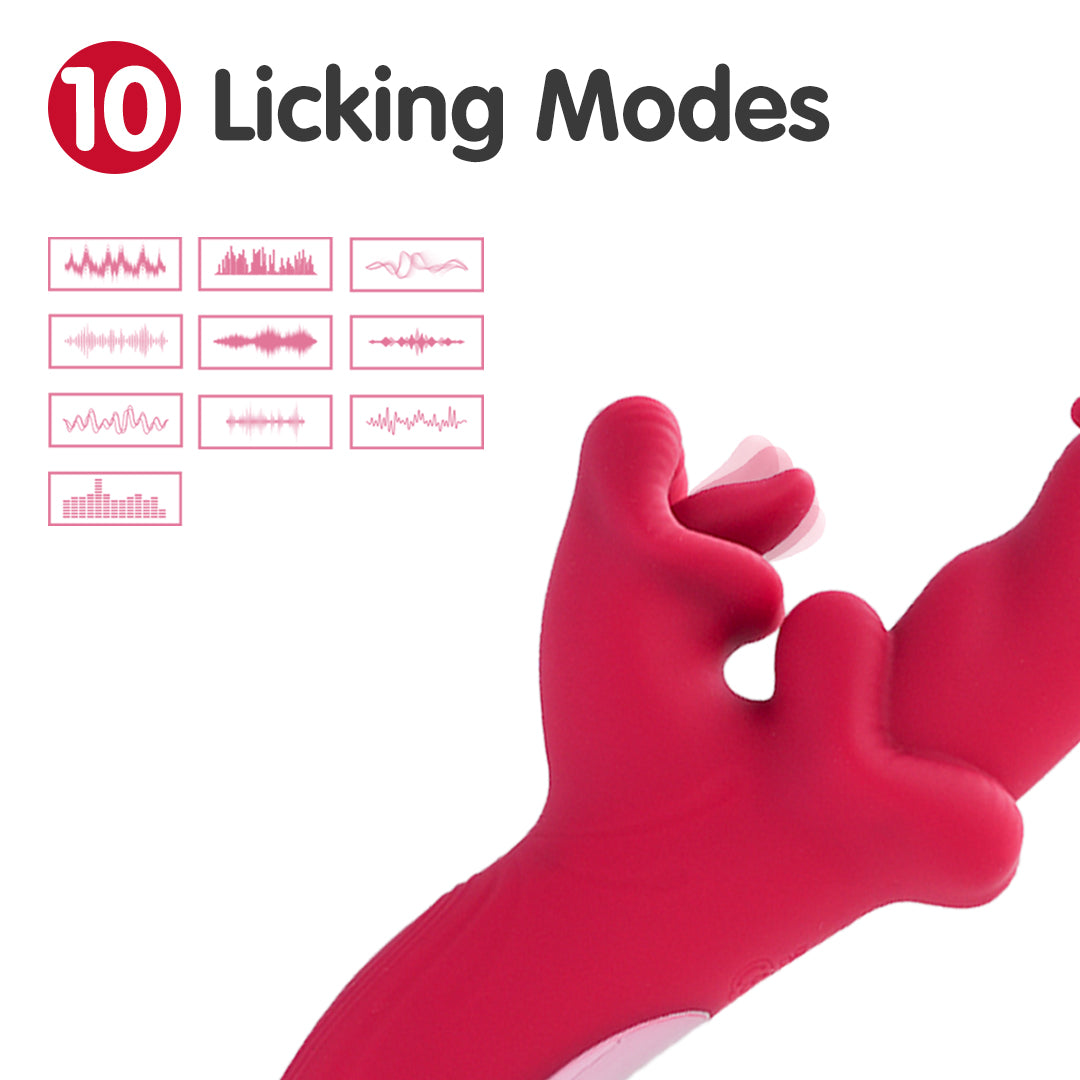 Crimson Fury Licking Rabbit Vibrator