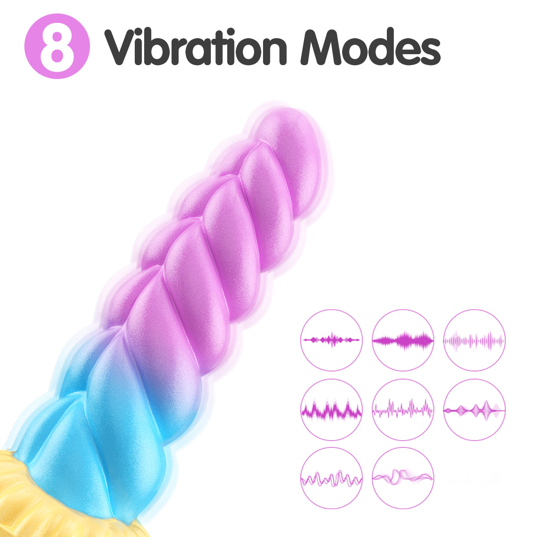 Unicorn Twist Silicone Dildos Remote Control Vibrator