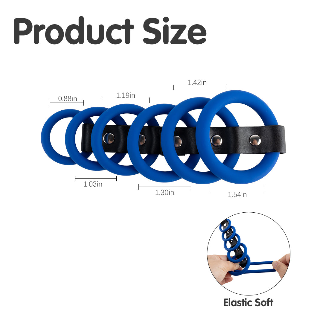 Six Link Silicone Cock Ring