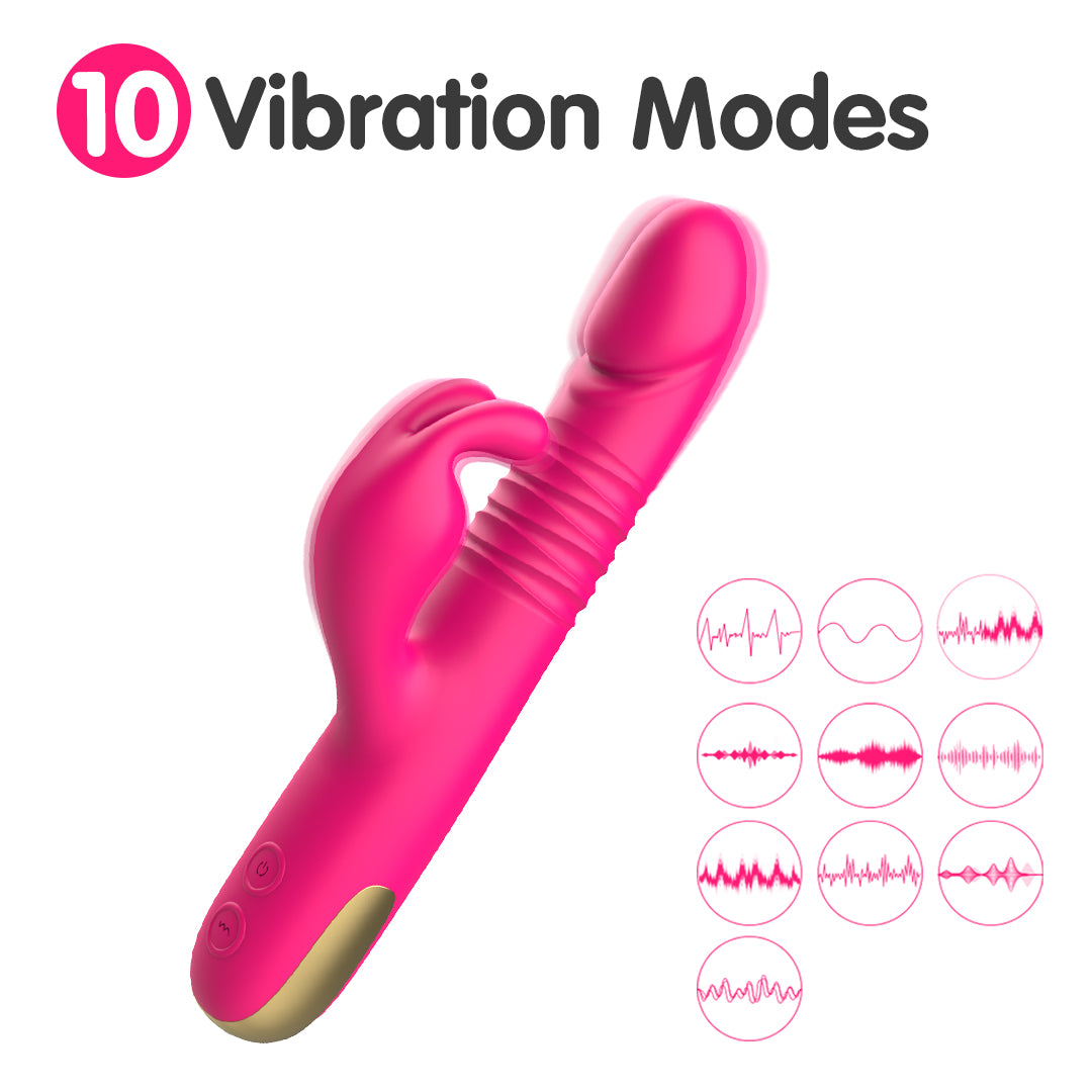 Rosy Rhythm Thrusting & Rotation Rabbit Vibrator