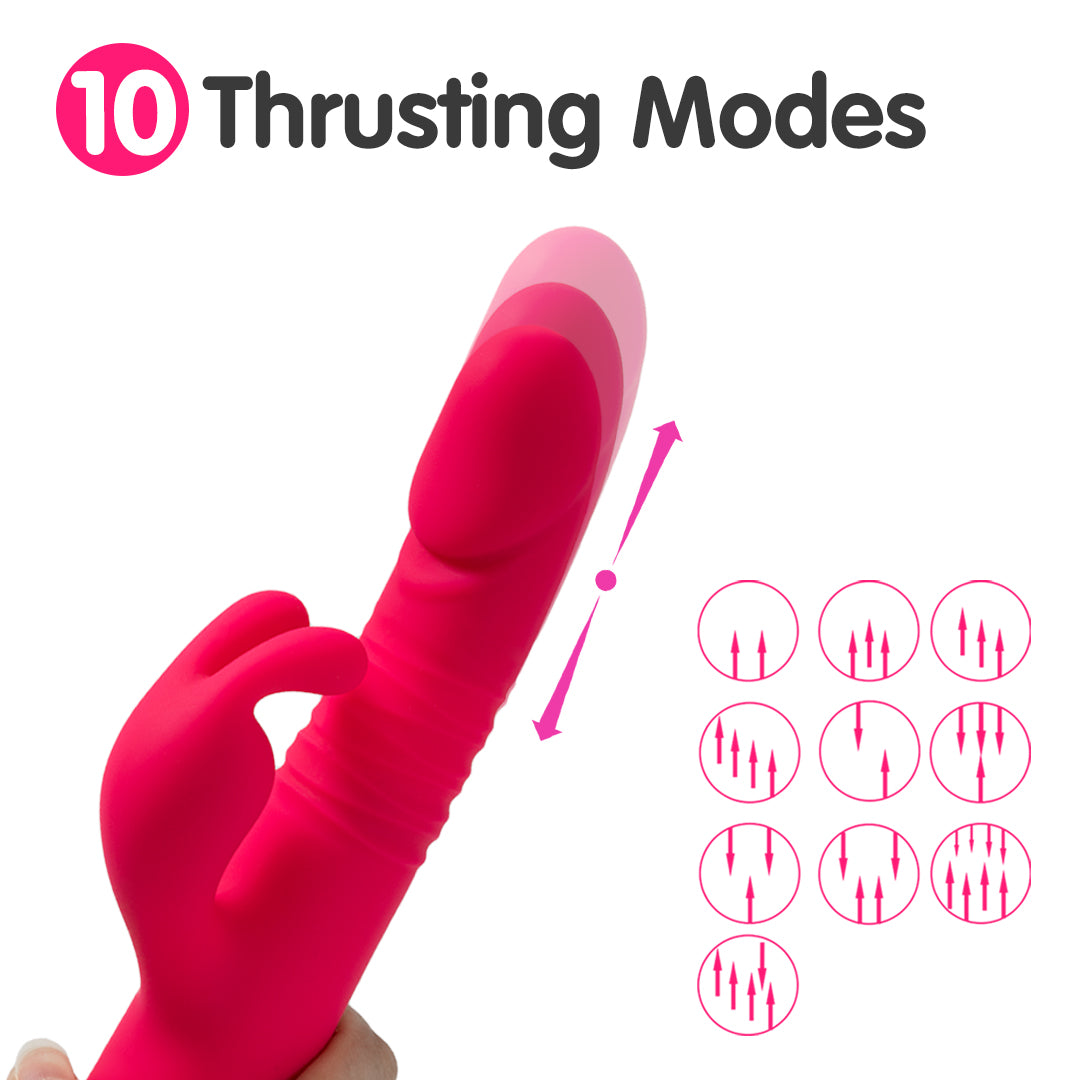 Rosy Rhythm Thrusting & Rotation Rabbit Vibrator