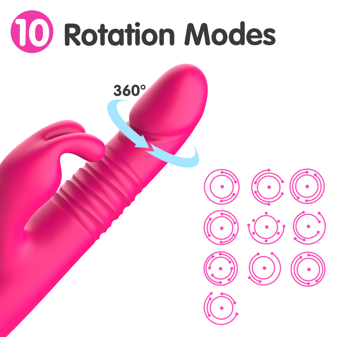 Rosy Rhythm Thrusting & Rotation Rabbit Vibrator