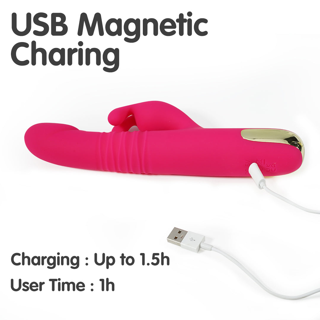 Rosy Rhythm Thrusting & Rotation Rabbit Vibrator