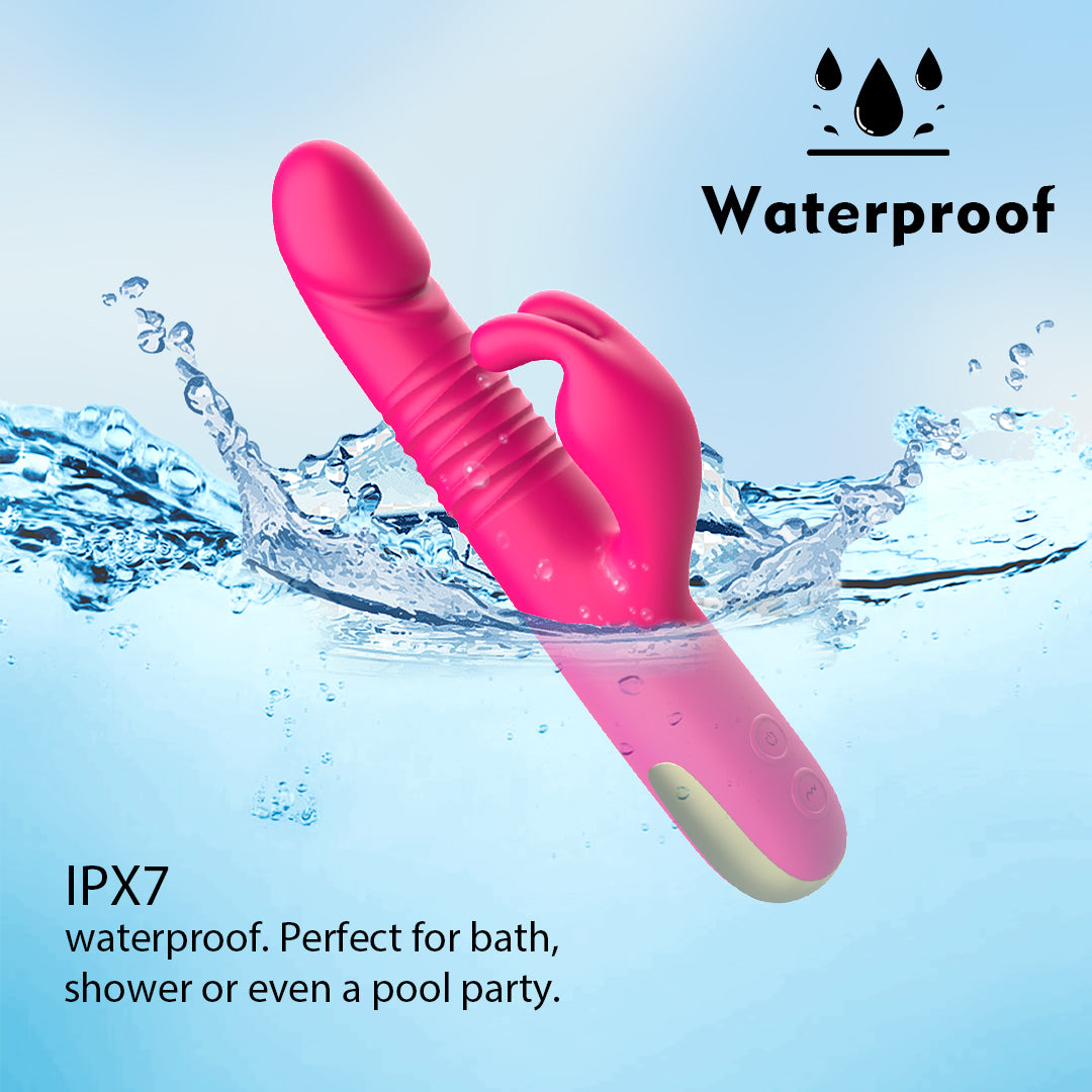 Rosy Rhythm Thrusting & Rotation Rabbit Vibrator