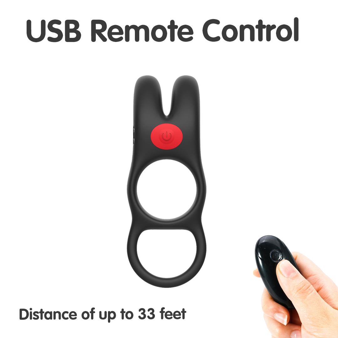 TickleTail Vibrating Cock Ring with Remote Control, 33 feet range