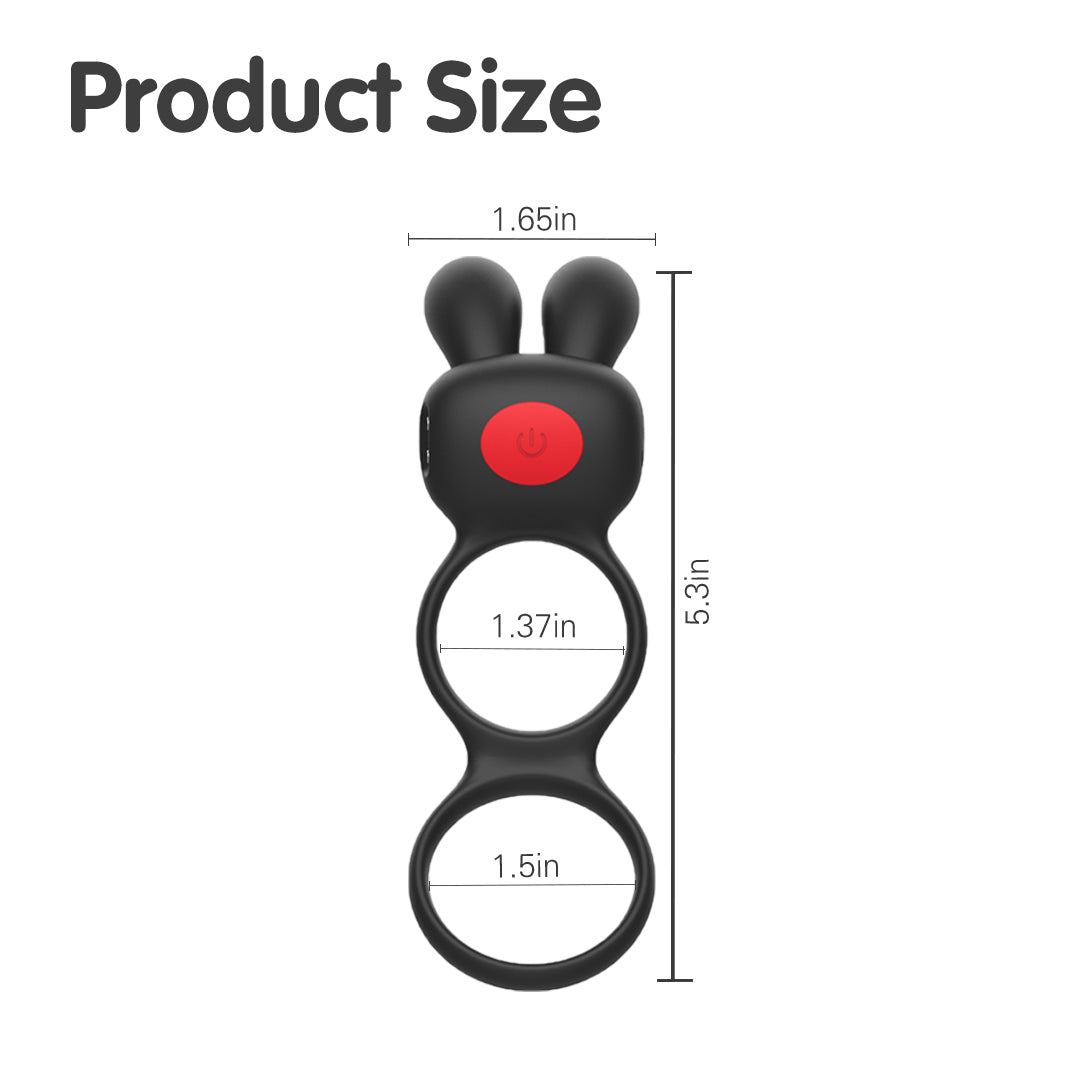 PulseBunny cock ring dimensions, product size detail