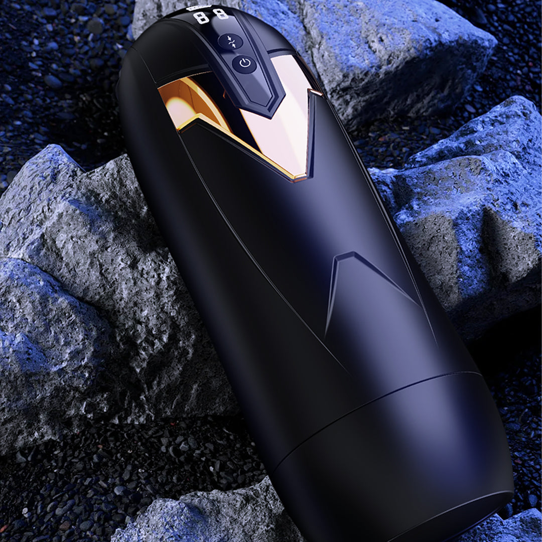 Black Iron Man Telescopic Vibrator on Rocks