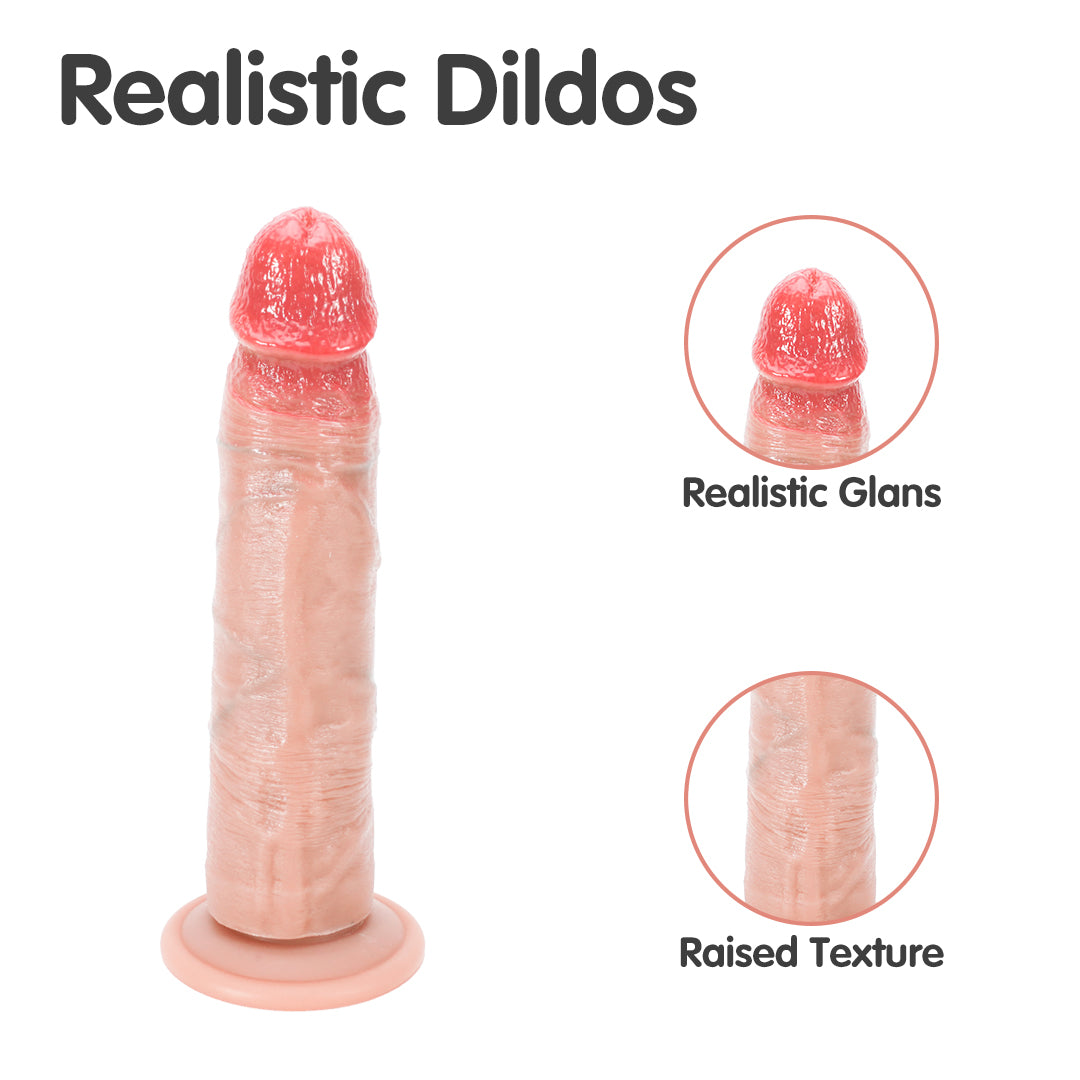 Realistic Dildo with realistic glans and raised texture