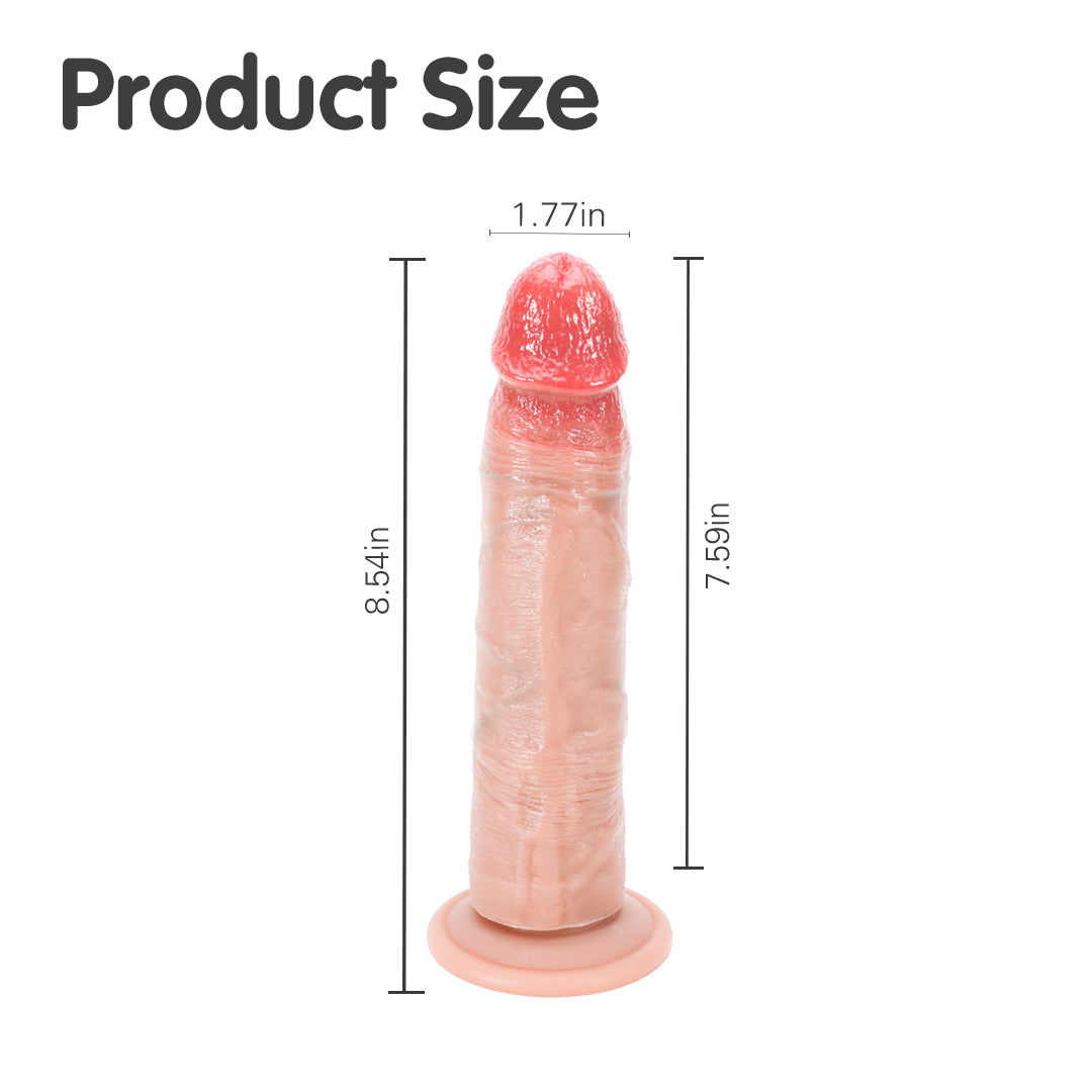 Aurora Touch Dildo size guide. Realistic silicone dildo dimensions.