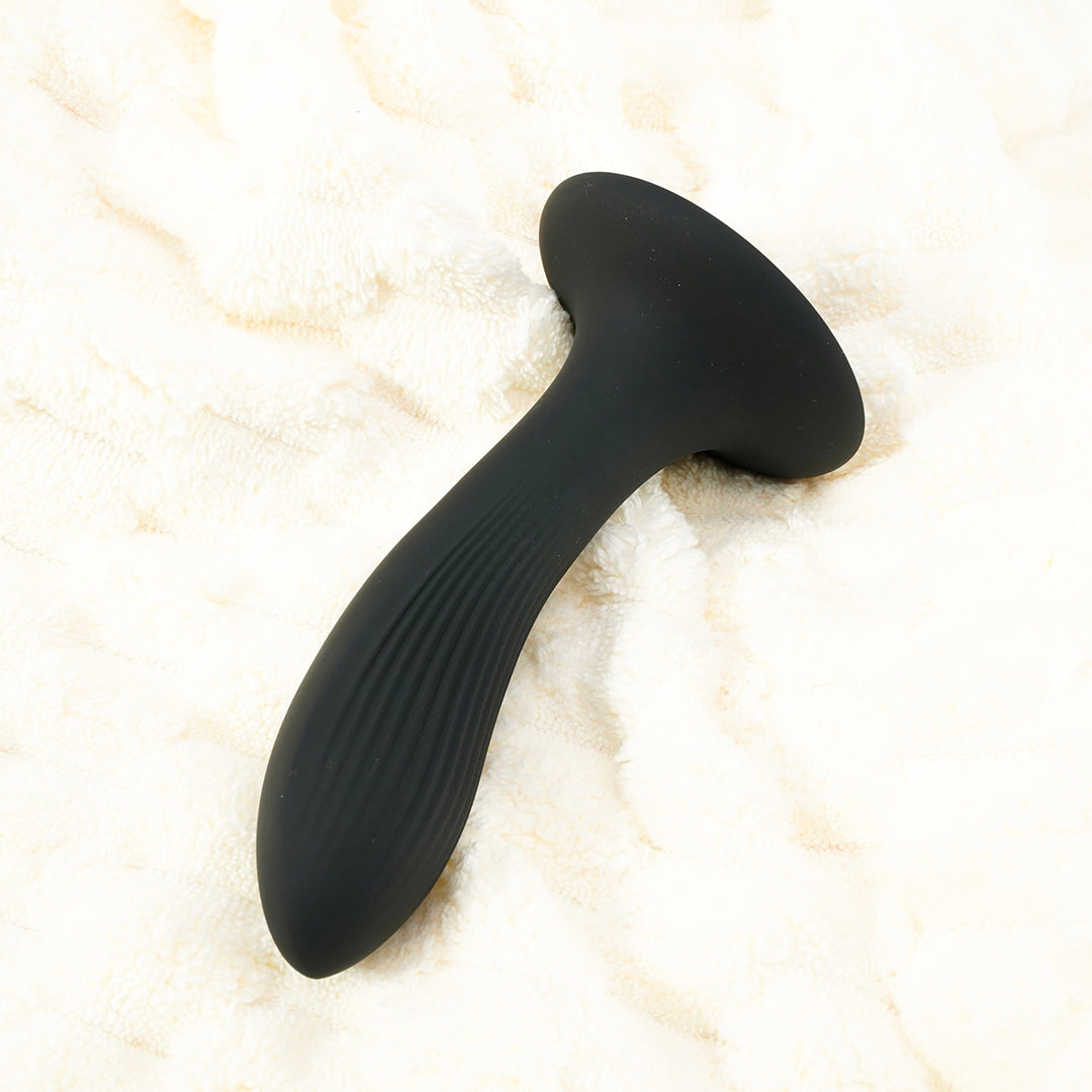Black silicone Marlon Suction Cup Dildo on white background