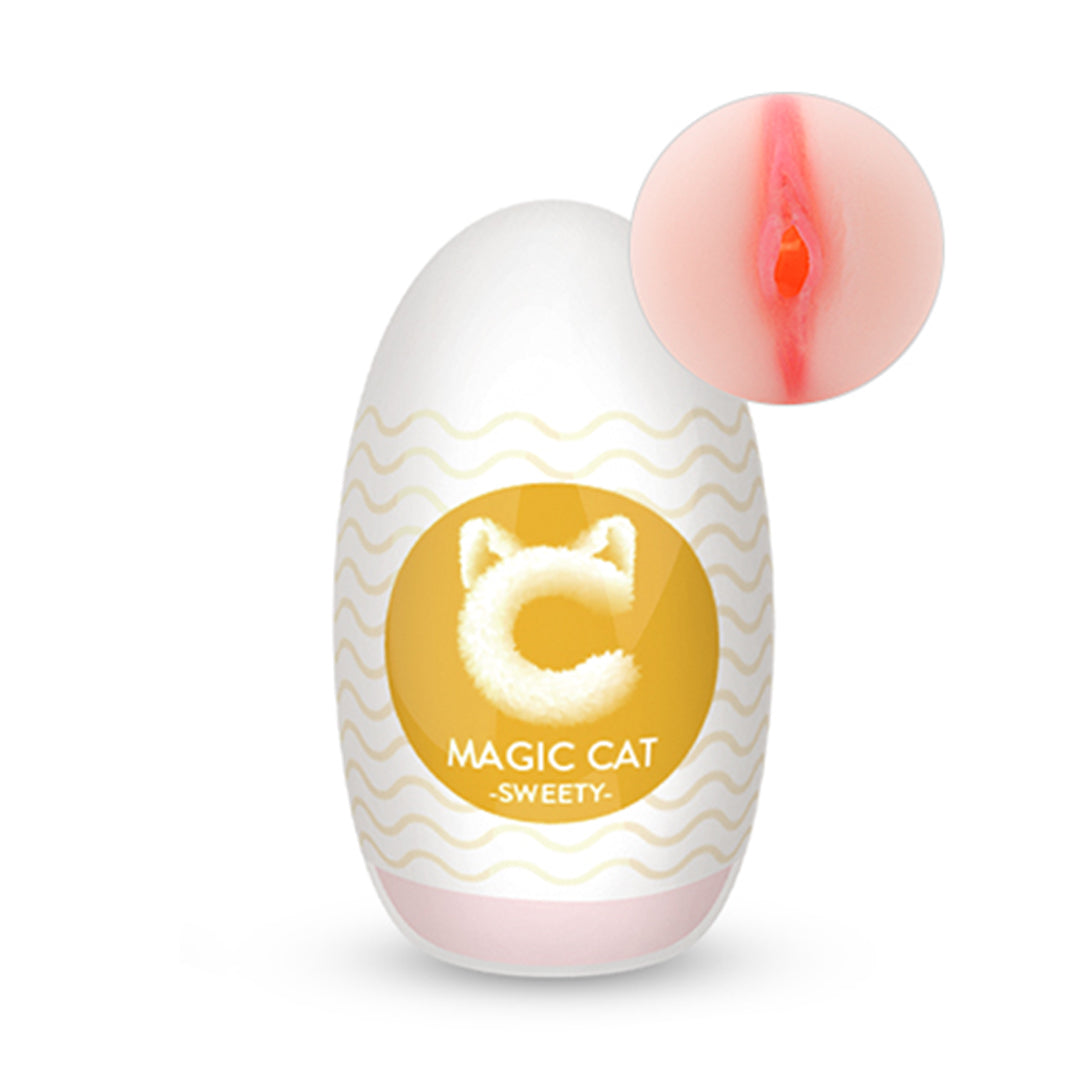 Magic Cat Textured Male Masturbator - Yellow